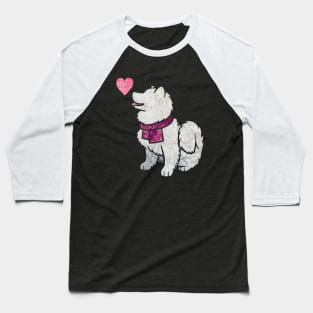 Watercolour Samoyed dog Baseball T-Shirt